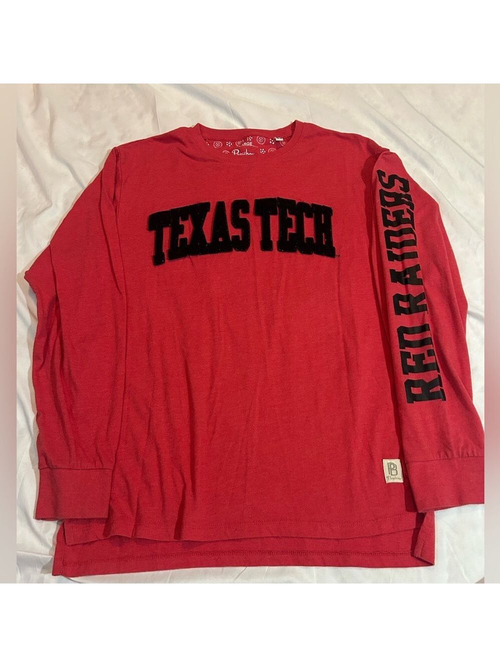 Women’s Texas Tech Press box By Royce Apparel Sz Large Red Raiders Long Sleeve